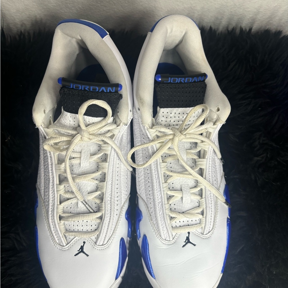 Air Jordan 14 Retro Blue and White Sneakers